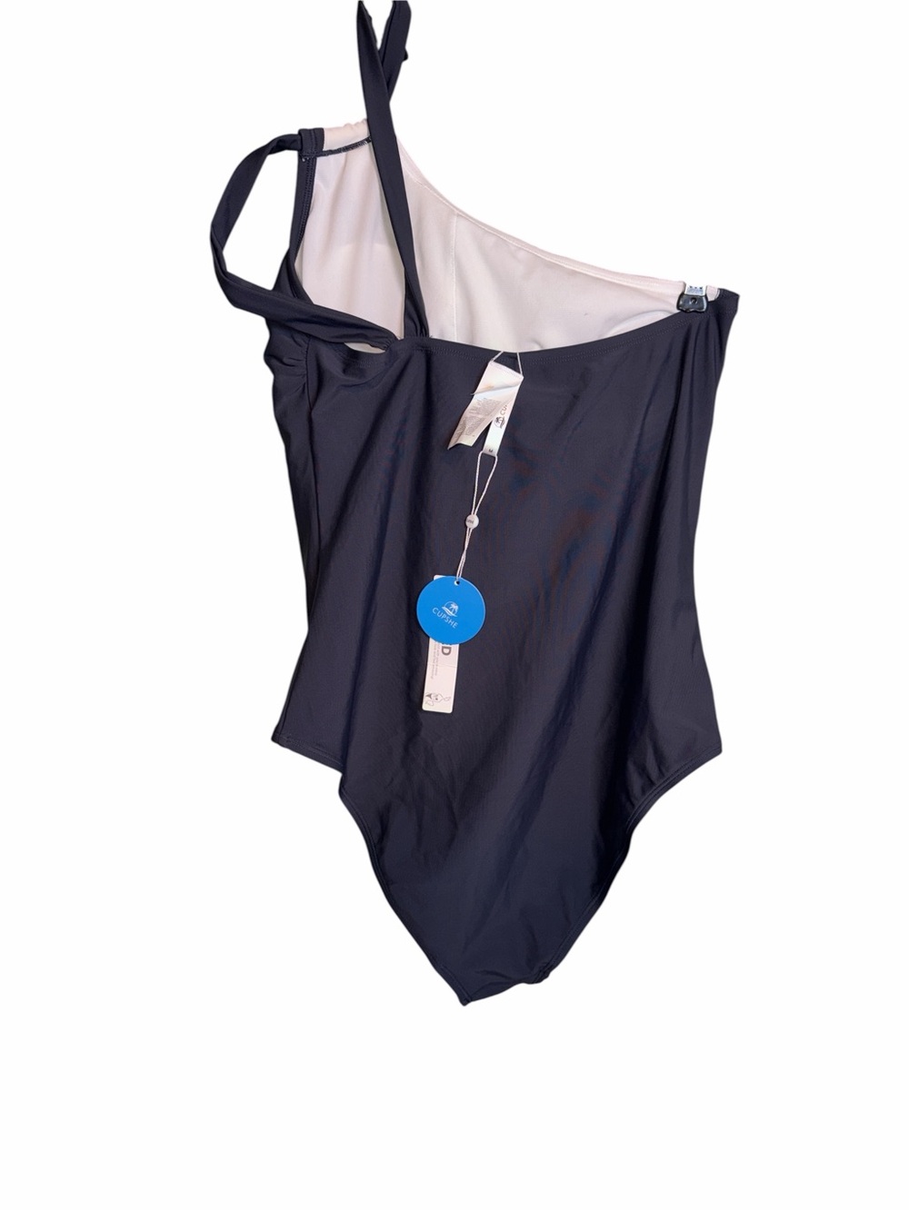 🖤🤍 NWT Cupshe Saint Tropez Color Block One-Shoulder Swimsuit – Size M - Picture 4 of 6